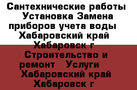 Сантехнические работы. Установка/Замена приборов учета воды - Хабаровский край, Хабаровск г. Строительство и ремонт » Услуги   . Хабаровский край,Хабаровск г.